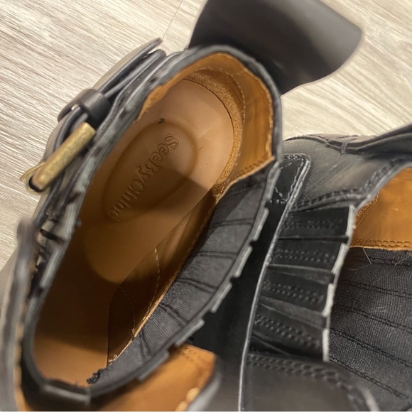 See by Chloe Capps Black Leather Buckle Ankle Booties - Picture 9 of 12